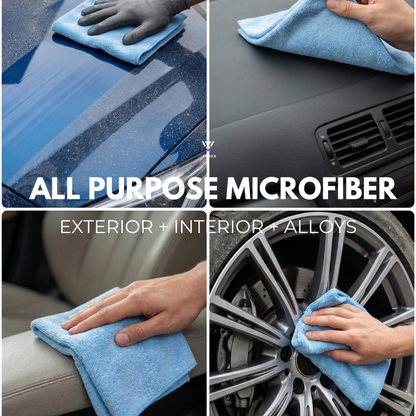 Vernox Multi-Purpose Microfiber Towel – 350 GSM - Set of 5 - 40 x 40 CM