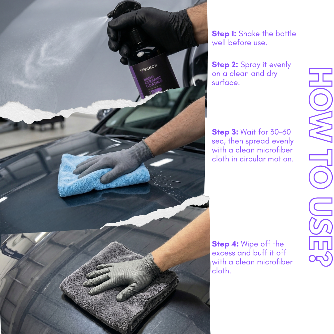 Vernox Nano Ceramic Spray Coating (300ml) - FREE Microfiber Cloth Inside